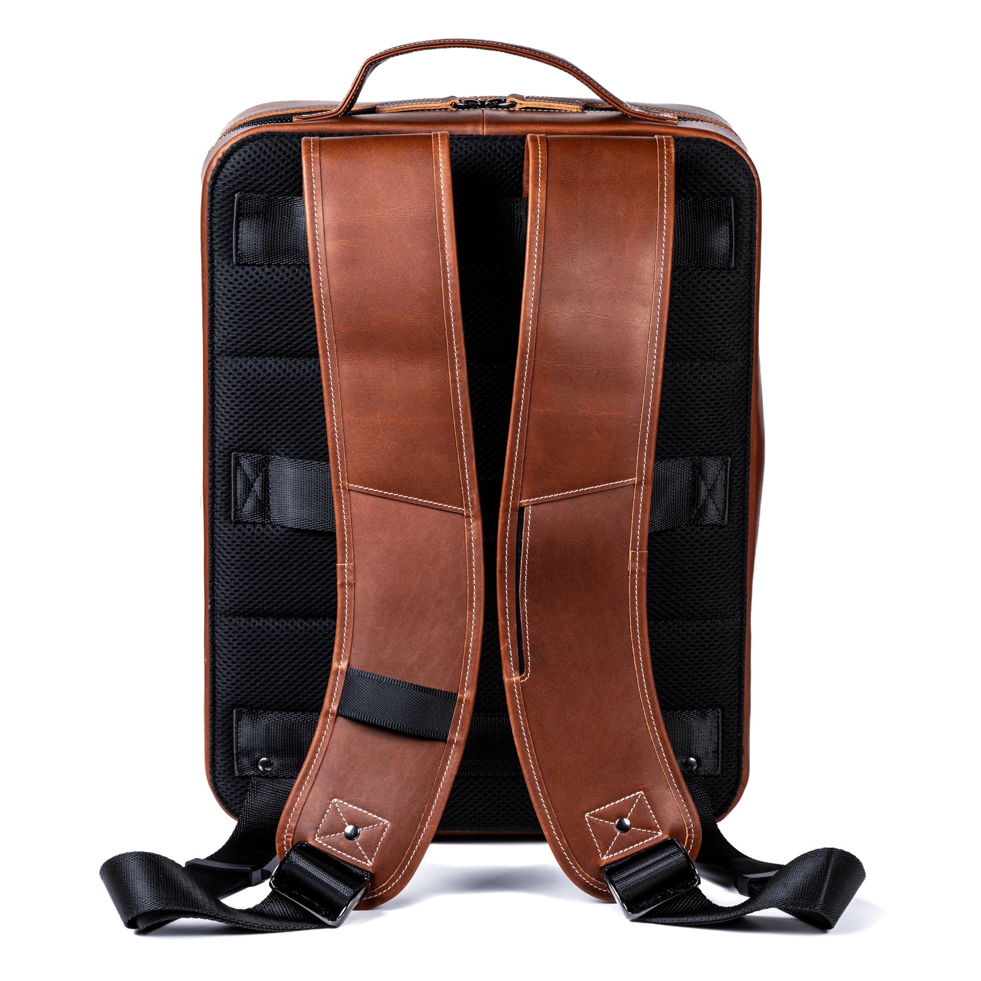 Burton Goods LLC® Leather Bag Mahogany Modern Leather Laptop Backpack