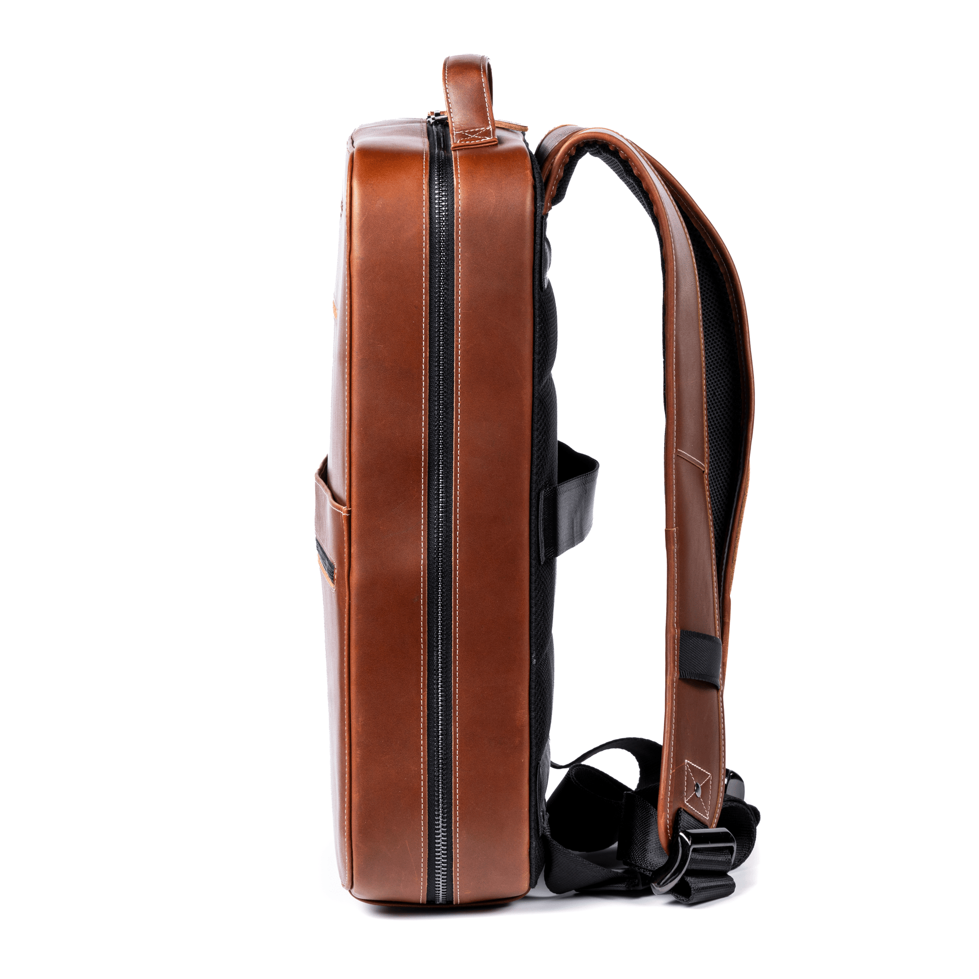 Burton Goods LLC® Leather Bag Mahogany Modern Leather Laptop Backpack