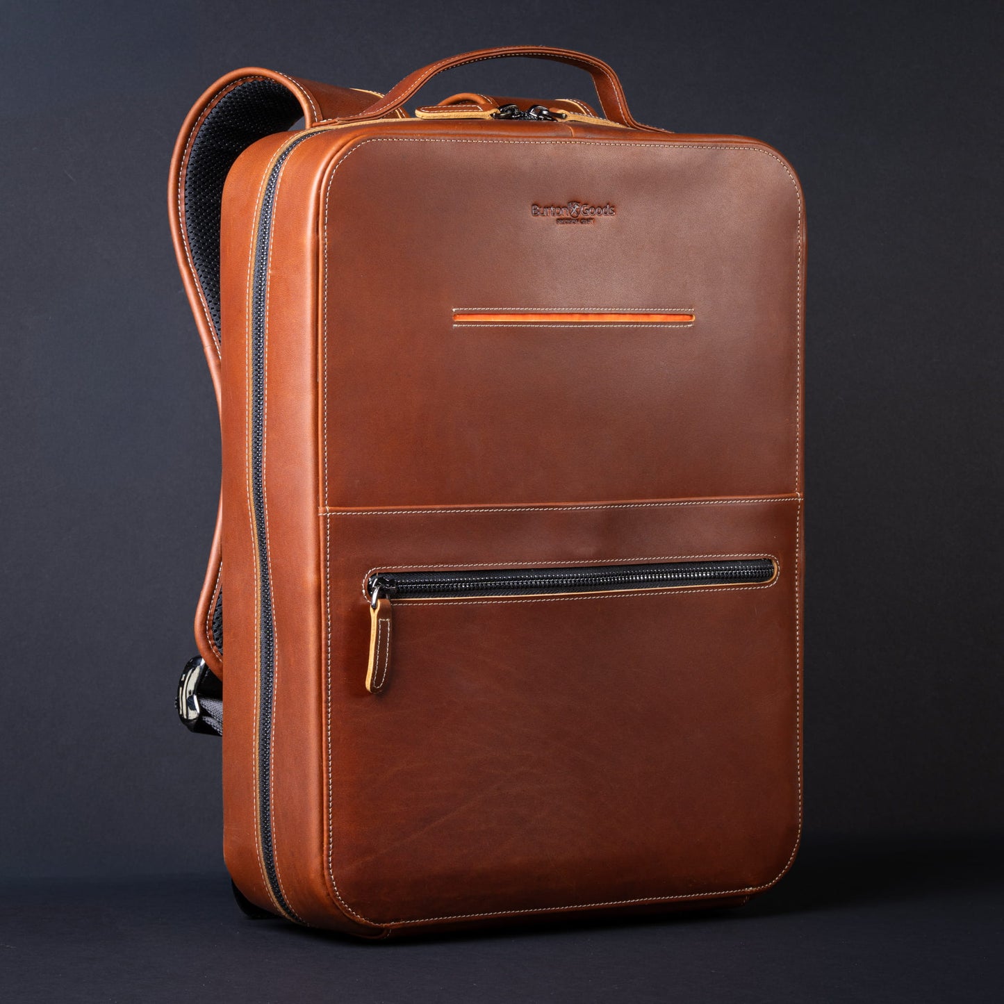 Burton Goods LLC® Leather Bag Mahogany Modern Leather Laptop Backpack