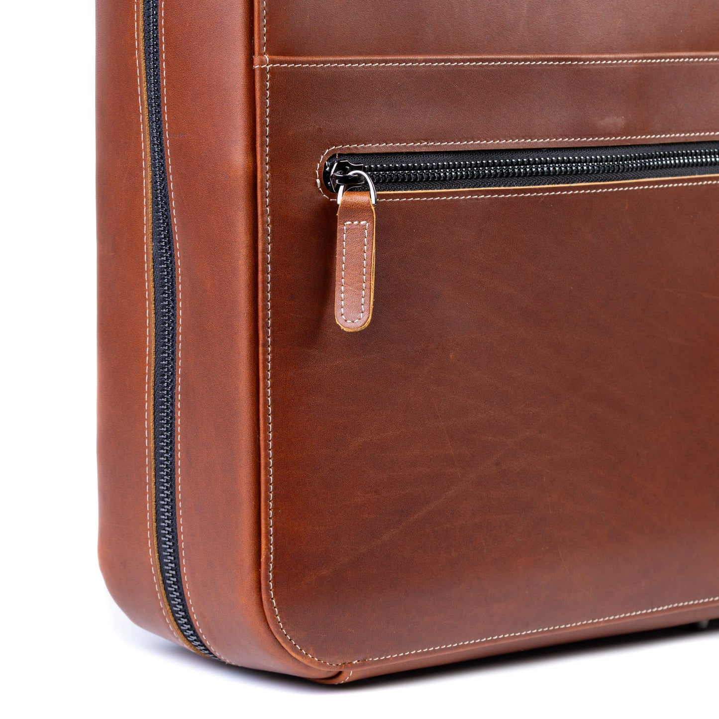 Burton Goods LLC® Leather Bag Mahogany Modern Leather Laptop Backpack