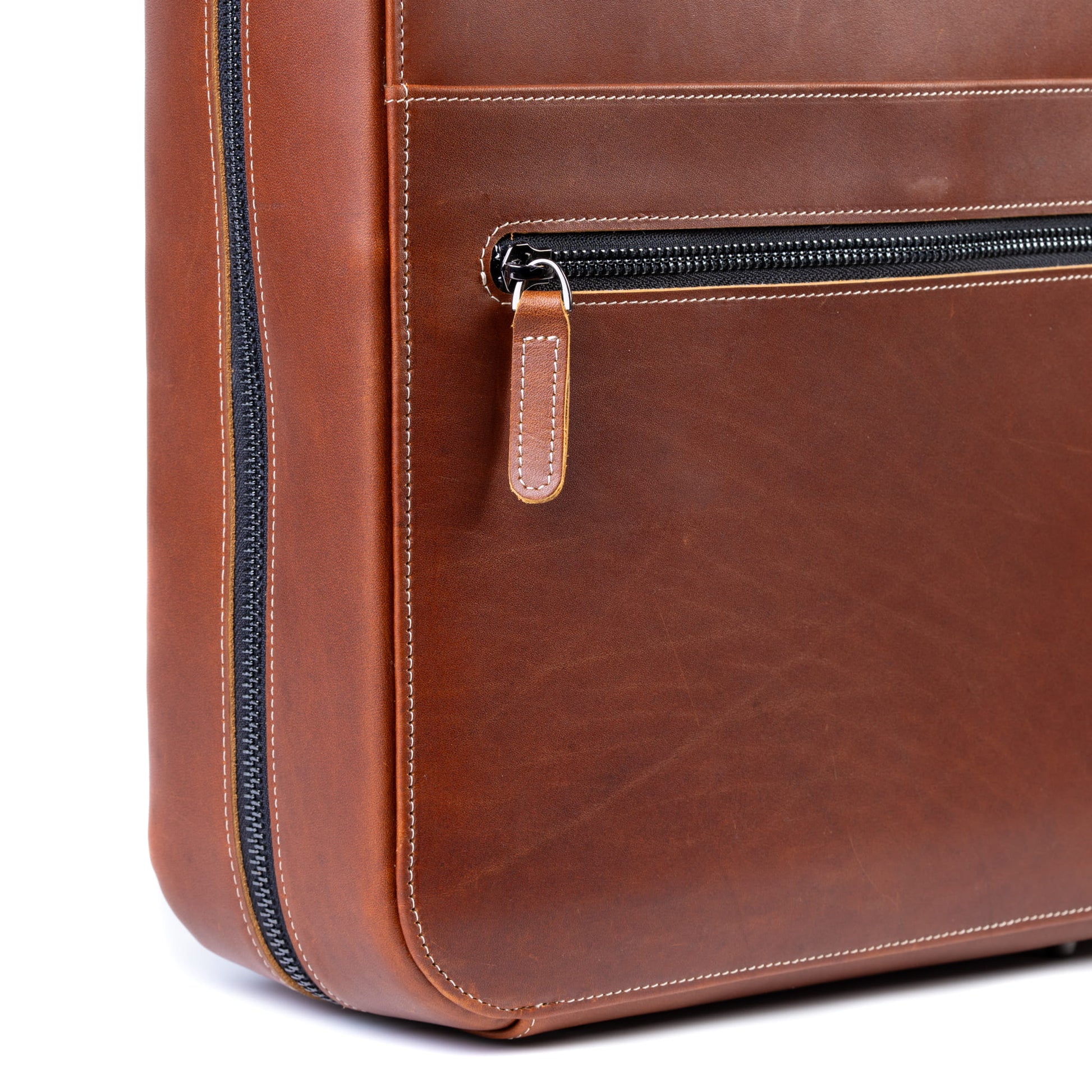Burton Goods LLC® Leather Bag Mahogany Modern Leather Laptop Backpack