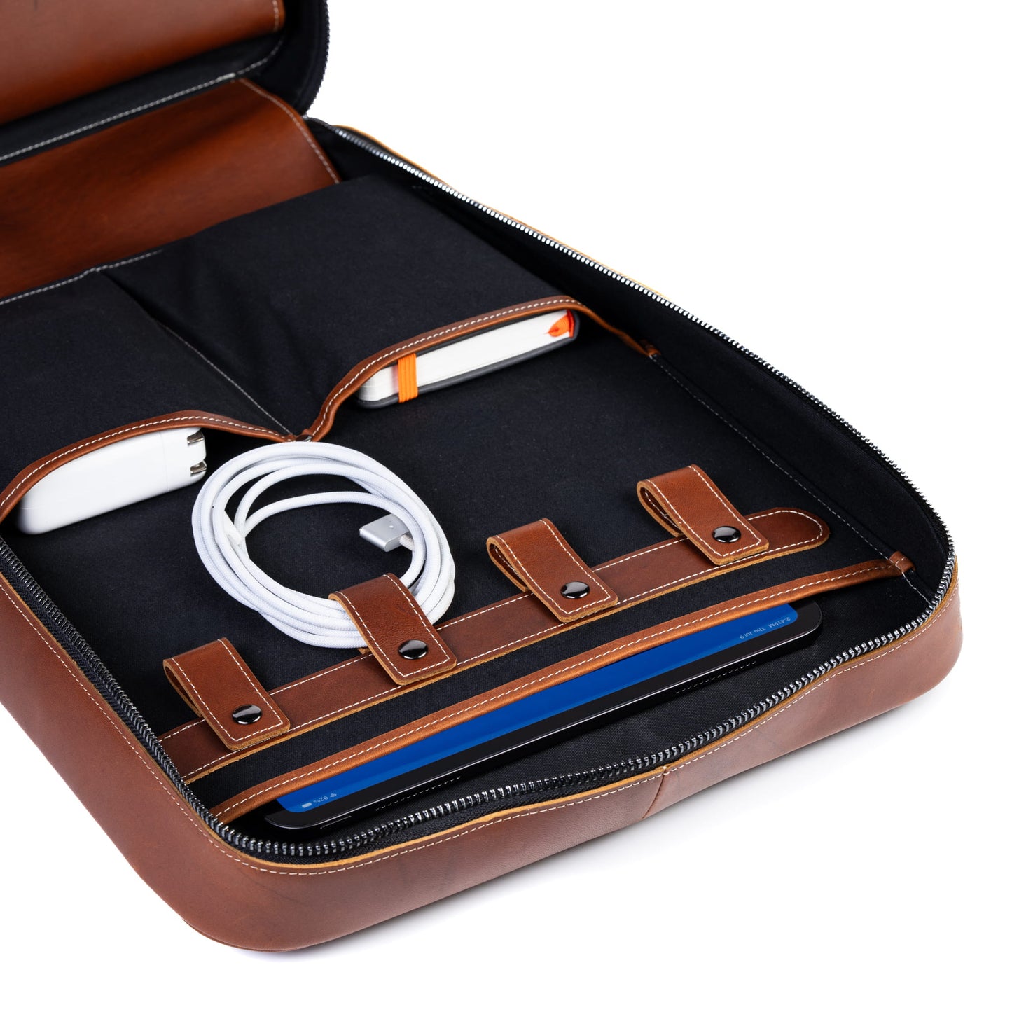 Burton Goods LLC® Leather Bag Mahogany Modern Leather Laptop Backpack