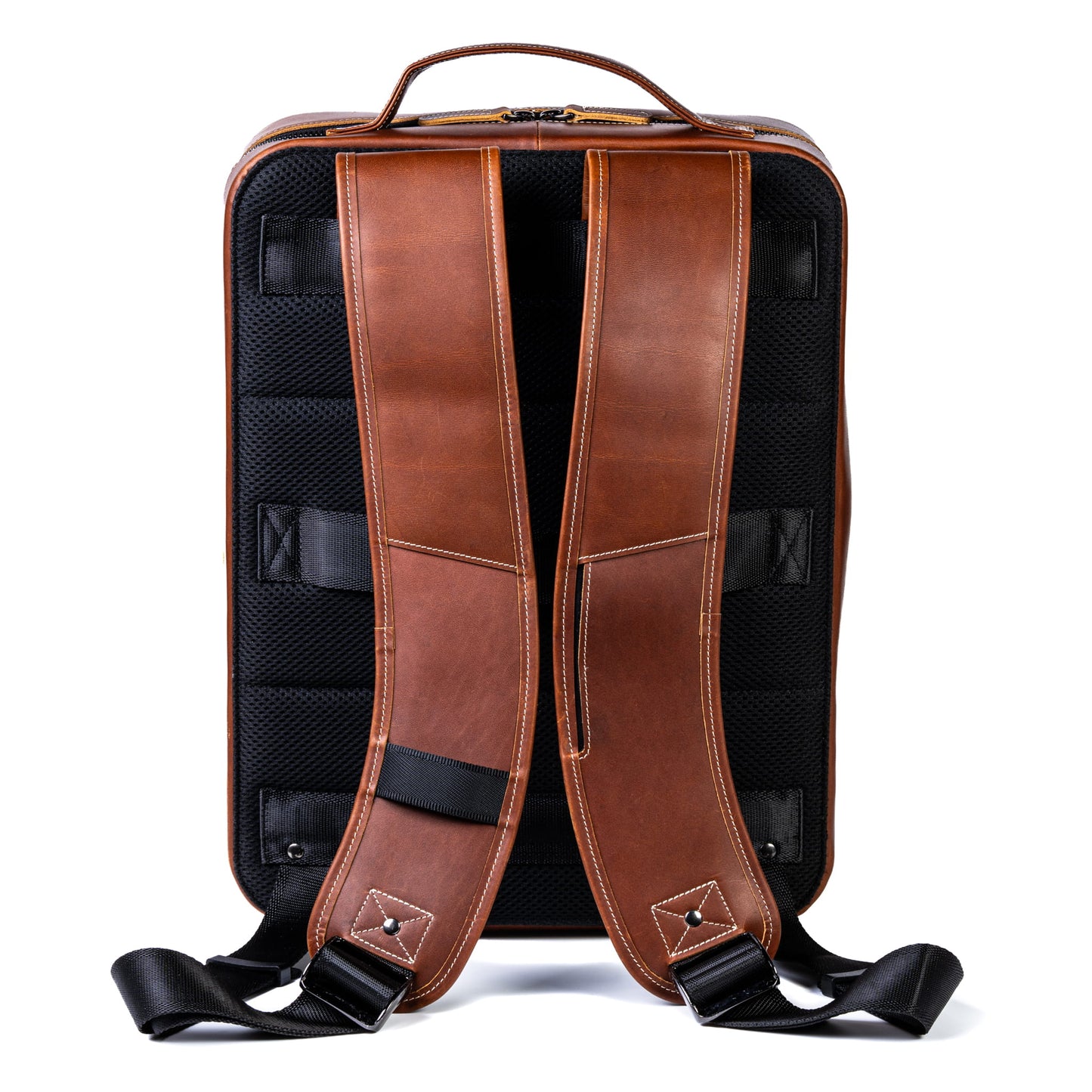 Burton Goods LLC® Leather Bag Mahogany Modern Leather Laptop Backpack