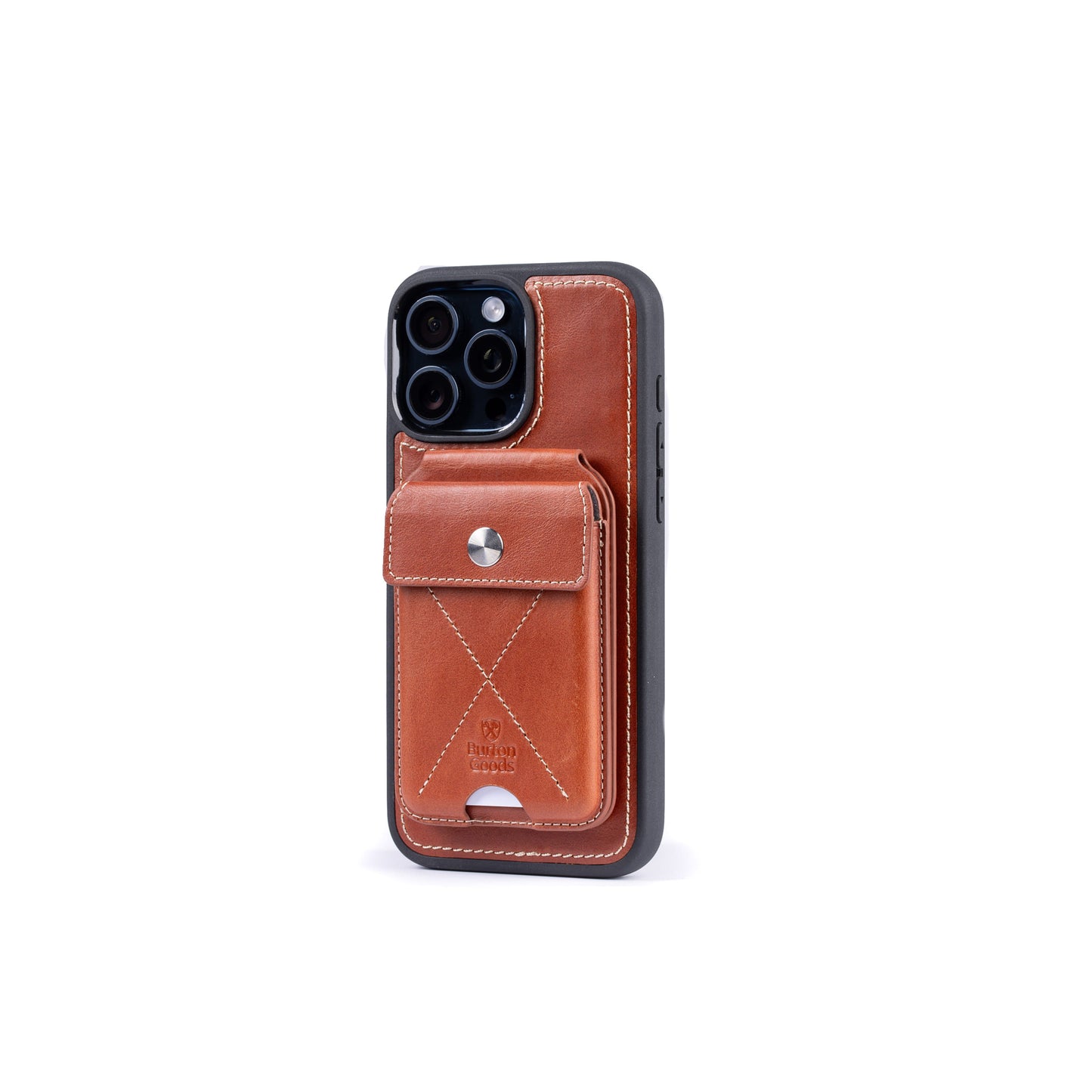 Burton Goods LLC® Deep Amber / Mahogany Leather iPhone 16 Pro Value Bundle