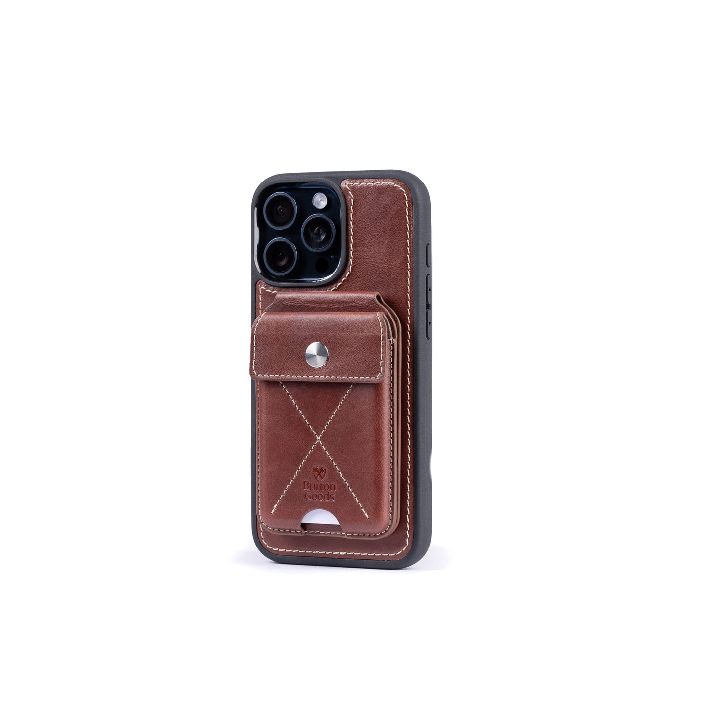 Burton Goods LLC® Mahogany / Mahogany Leather iPhone 16 Pro Value Bundle