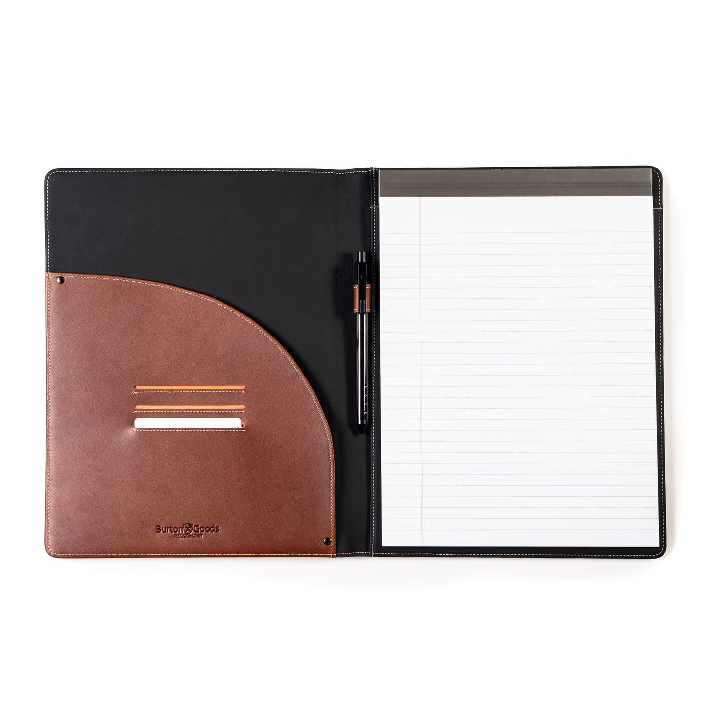 Burton Goods LLC® Light Mahogany Leather Padfolio with iPad sleeve