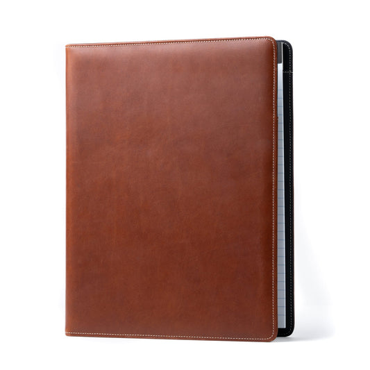 Burton Goods LLC® Light Mahogany Leather Padfolio with iPad sleeve