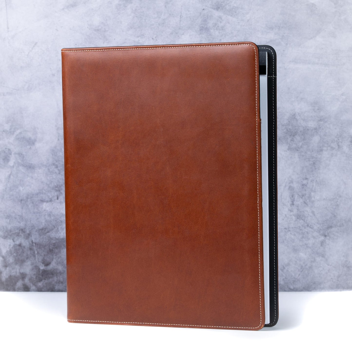 Burton Goods LLC® Light Mahogany Leather Padfolio with iPad sleeve