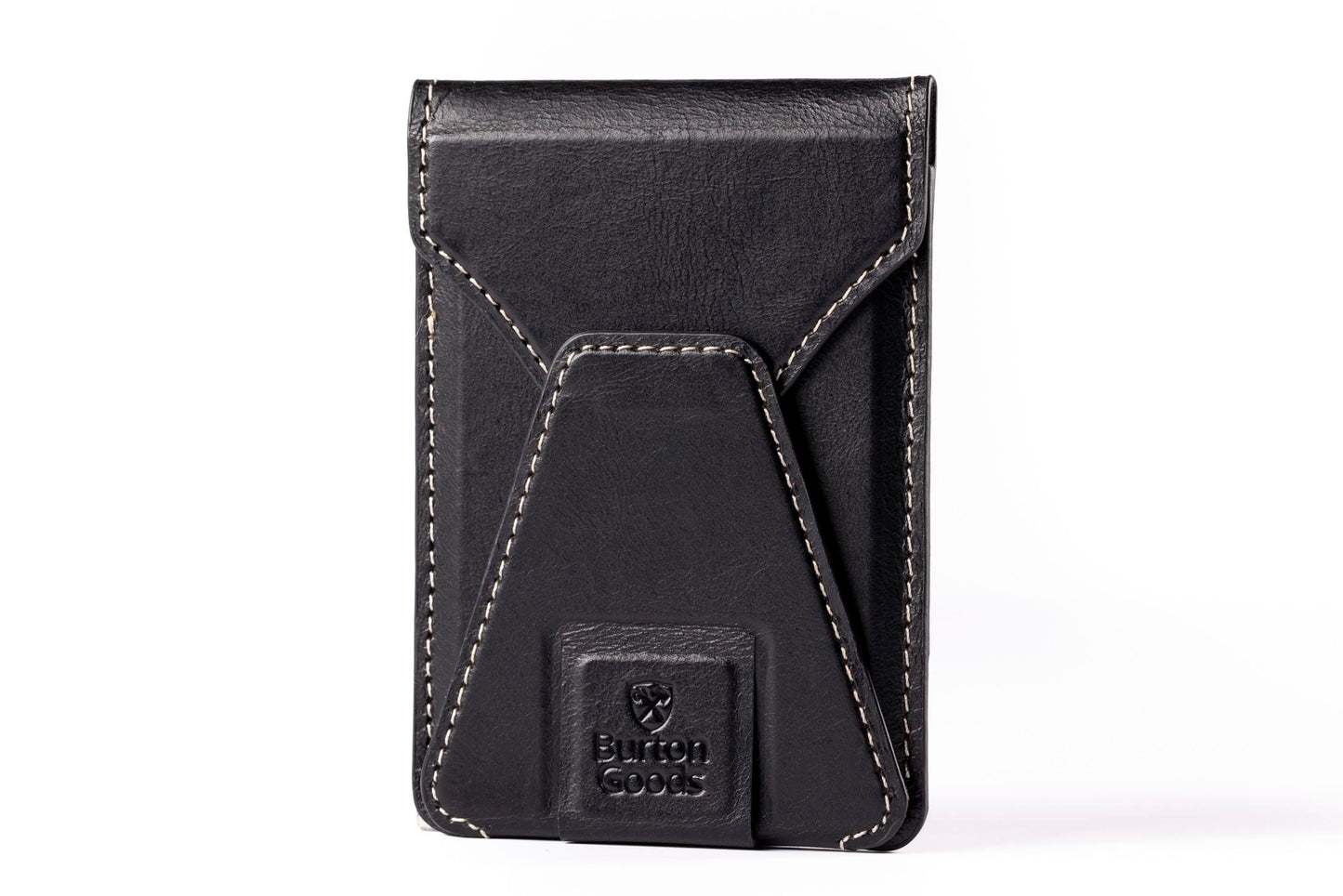 Burton Goods LLC® MagSafe wallet Onyx Black Slim Magsafe Leather Wallet Stand