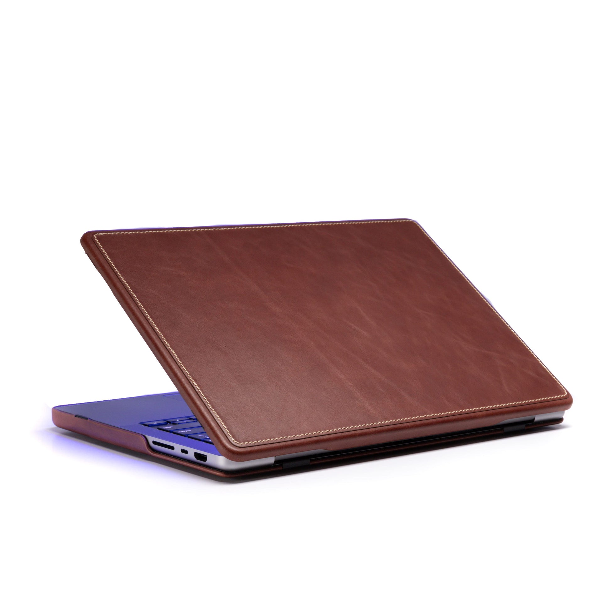 Burton Goods MacBook Case 14” Mahogany Luxury Leather Slim Case For MacBook Pro 14 Inch
