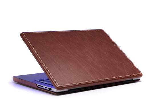 Burton Goods MacBook Case 14” Mahogany Luxury Leather Slim Case For MacBook Pro 14 Inch