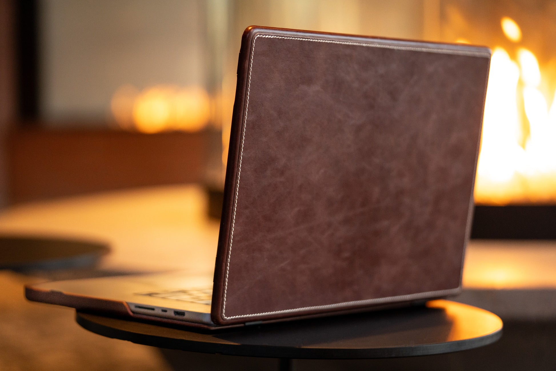 Burton Goods MacBook Case 16” Mahogany Luxury Leather Slim Case For MacBook Pro 16 Inch