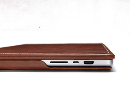 Burton Goods MacBook Case 16” Mahogany Luxury Leather Slim Case For MacBook Pro 16 Inch