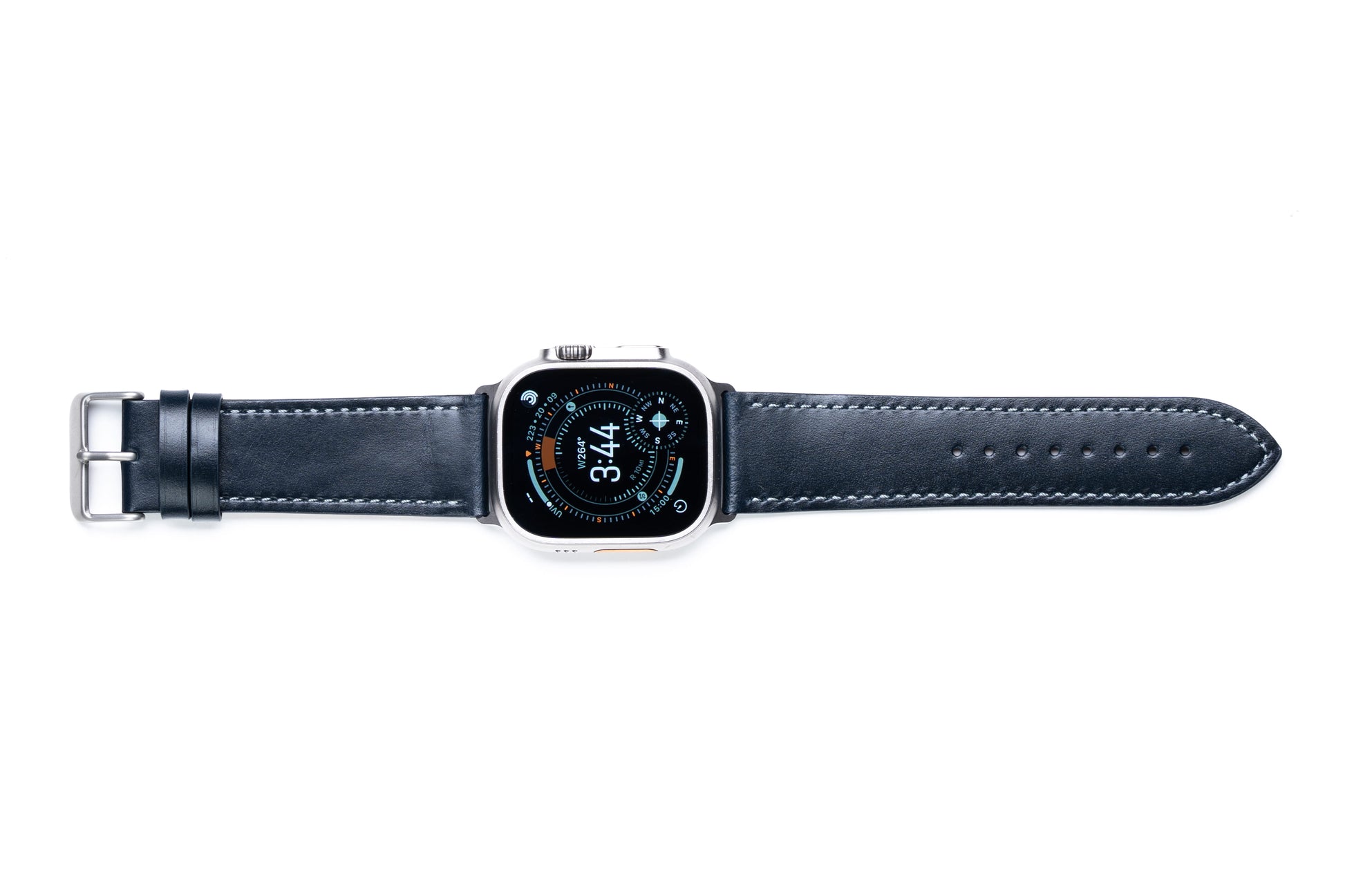 Burton Goods Watch Band Deep Sea Blue / Stainless Steel Classic Leather Strap
