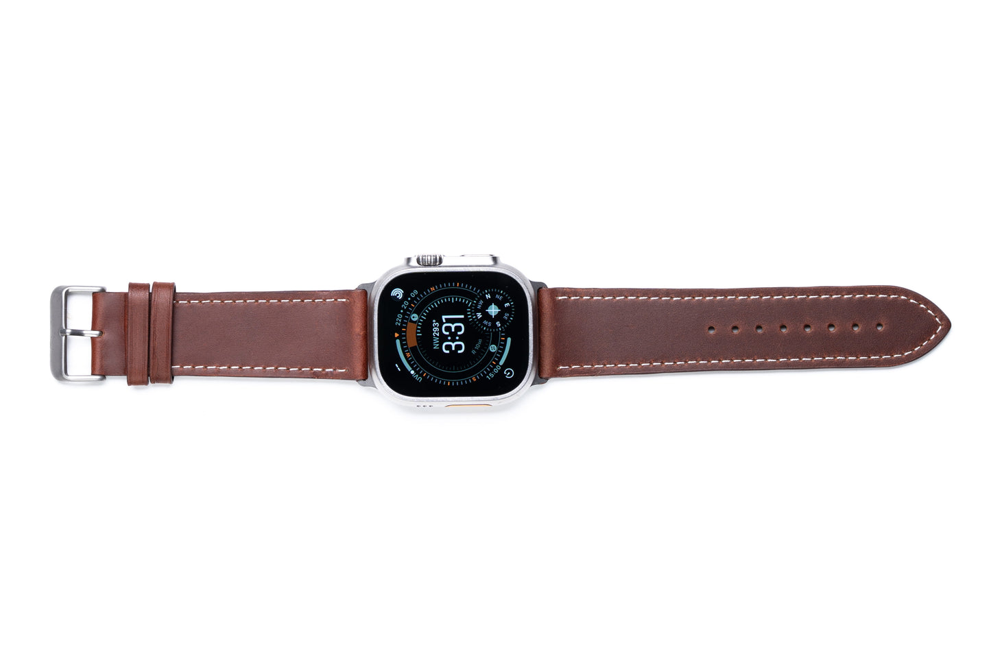 Burton Goods Watch Band Mahogany / Stainless Steel Classic Leather Strap
