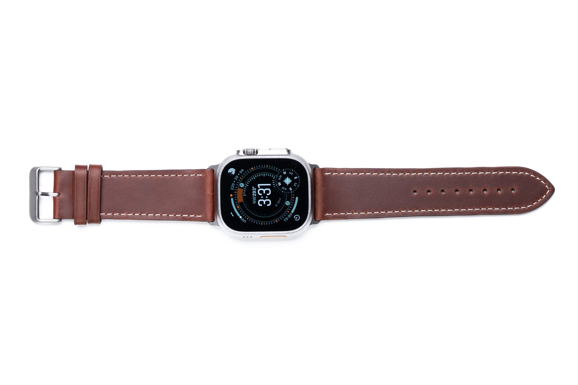 Burton Goods Watch Band Mahogany / Stainless Steel Classic Leather Strap
