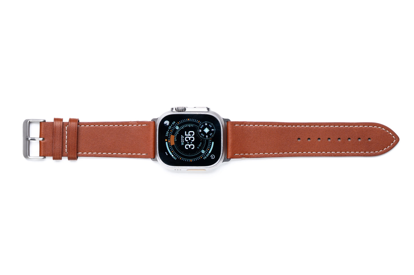 Burton Goods Watch Band Deep Amber / Stainless Steel Classic Leather Strap