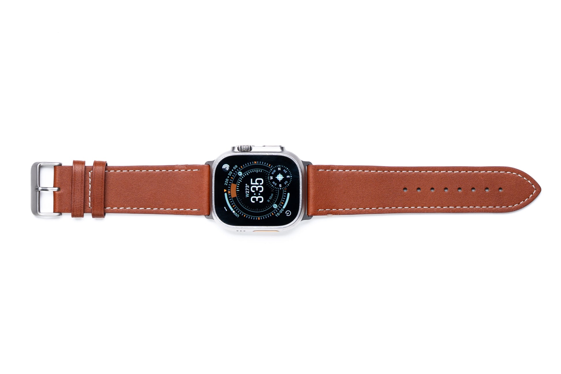 Burton Goods Watch Band Deep Amber / Stainless Steel Classic Leather Strap