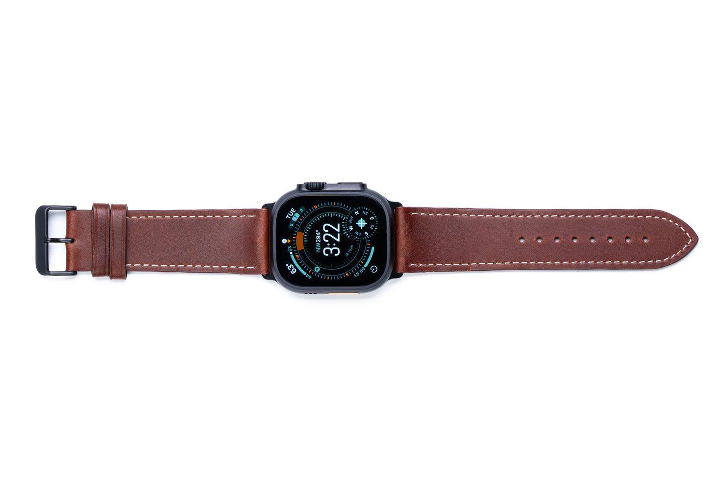 Burton Goods Watch Band Mahogany / Onyx Black Classic Leather Strap