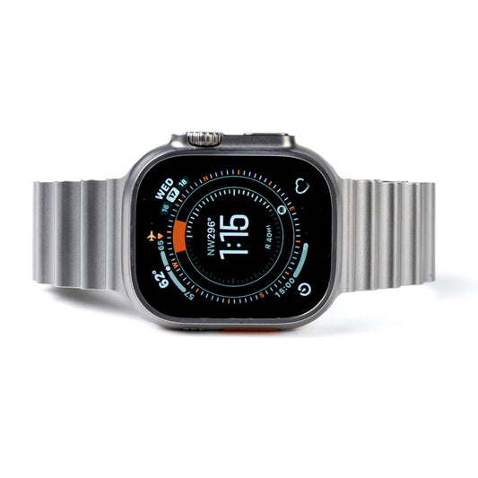Burton Goods Watch Band Brushed Titanium Mariner Link Apple Watch Band