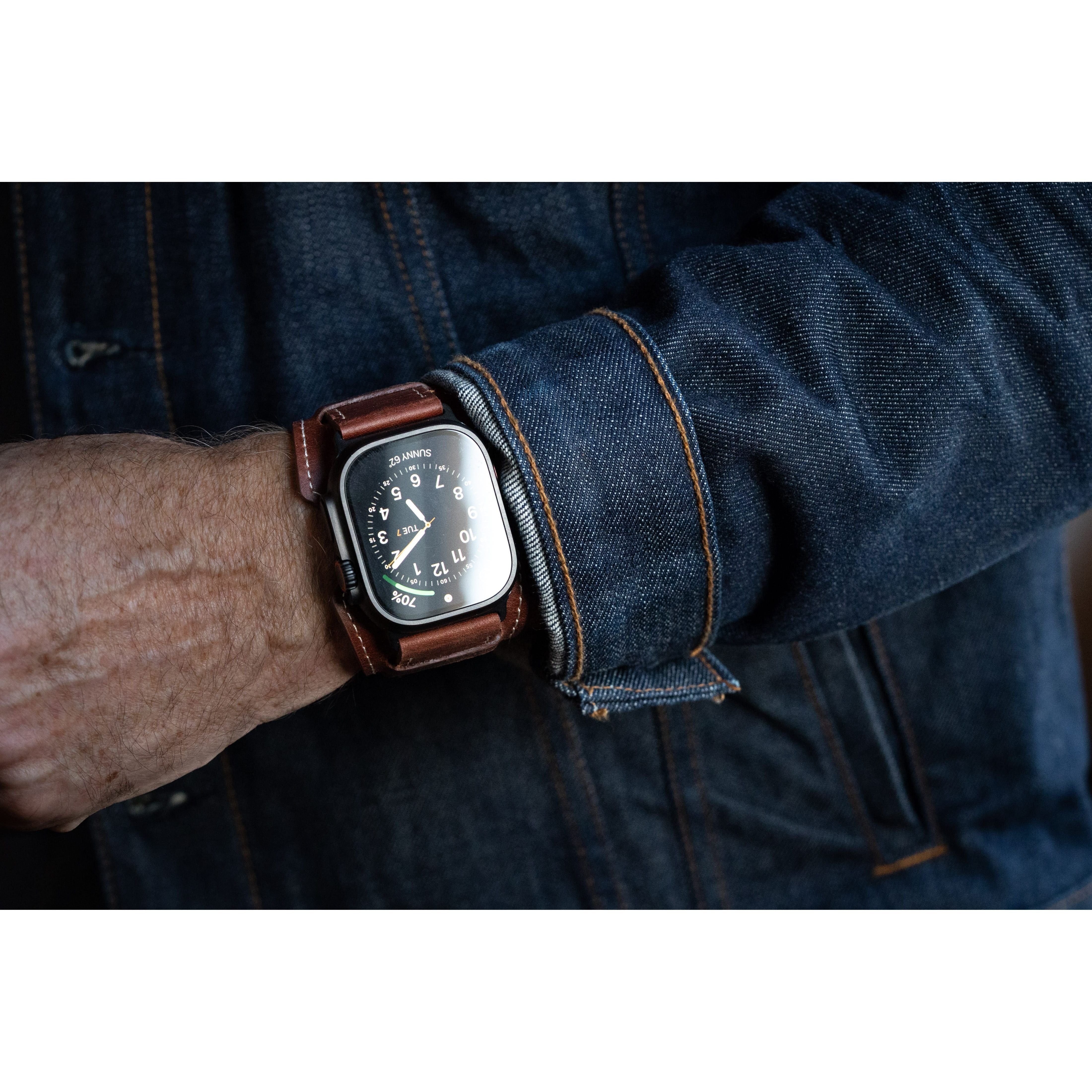 Logan Leather Apple Watch Cuff | Burton Goods – Burton Goods LLC®