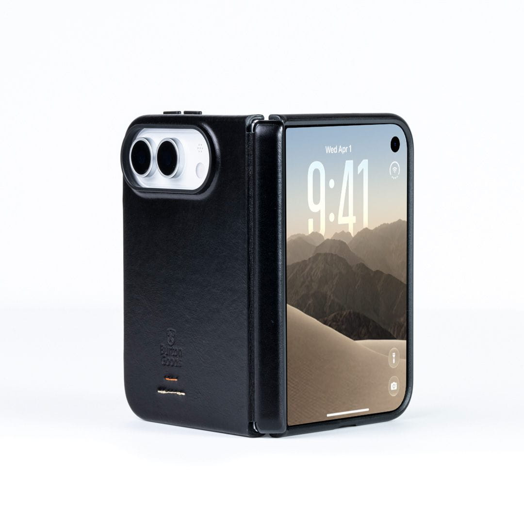 iPhone Case Heritage Leather Case For iPhone 18 Duo Burton Goods Onyx Black