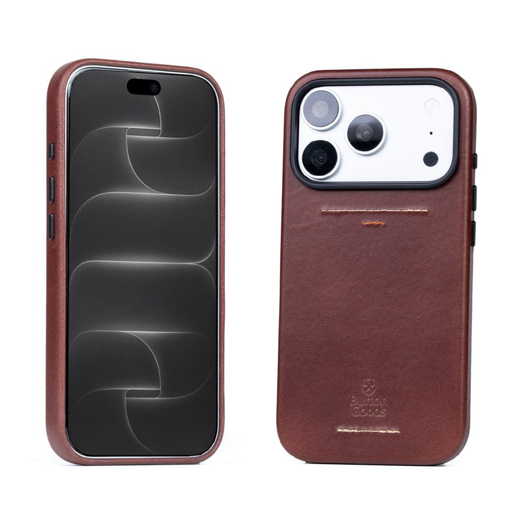 iPhone Case Heritage Leather Case For iPhone 18 Pro Burton Goods Mahogany