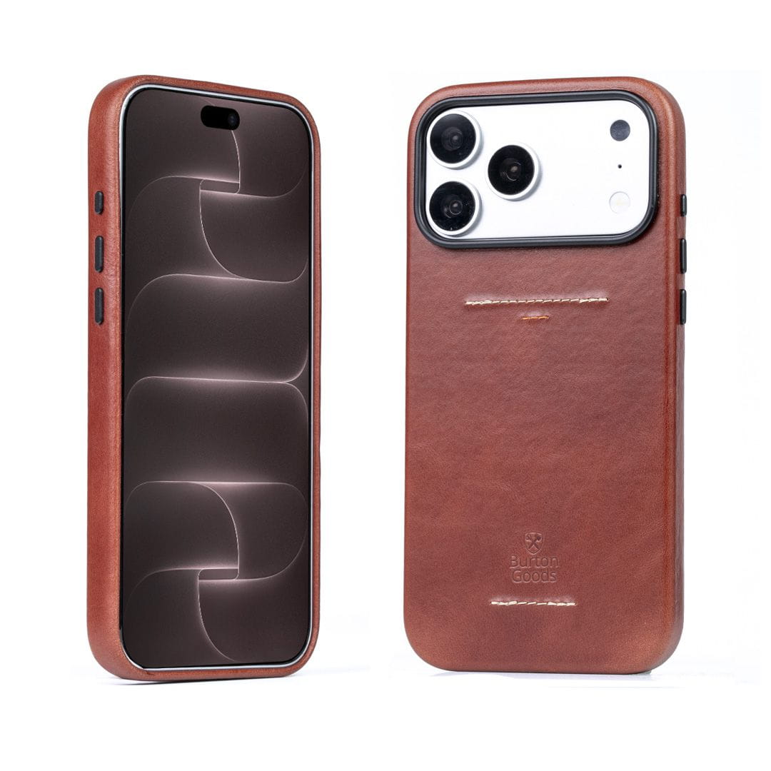 iPhone Case Heritage Leather Case For iPhone 18 Pro Max Burton Goods Deep Amber