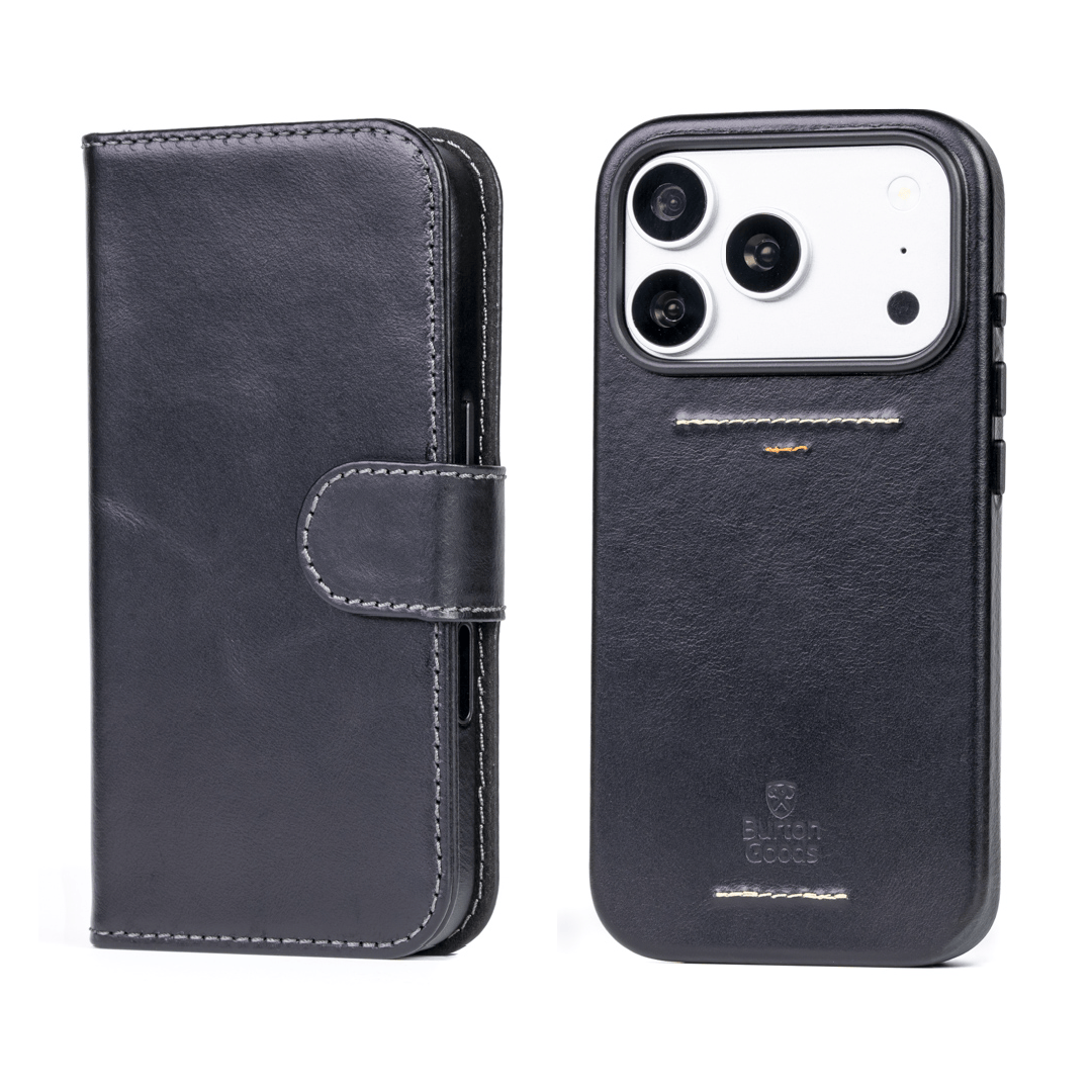 iPhone Case Luxury Pocket Book Wallet Case For iPhone 18 Pro Burton Goods Onyx Black