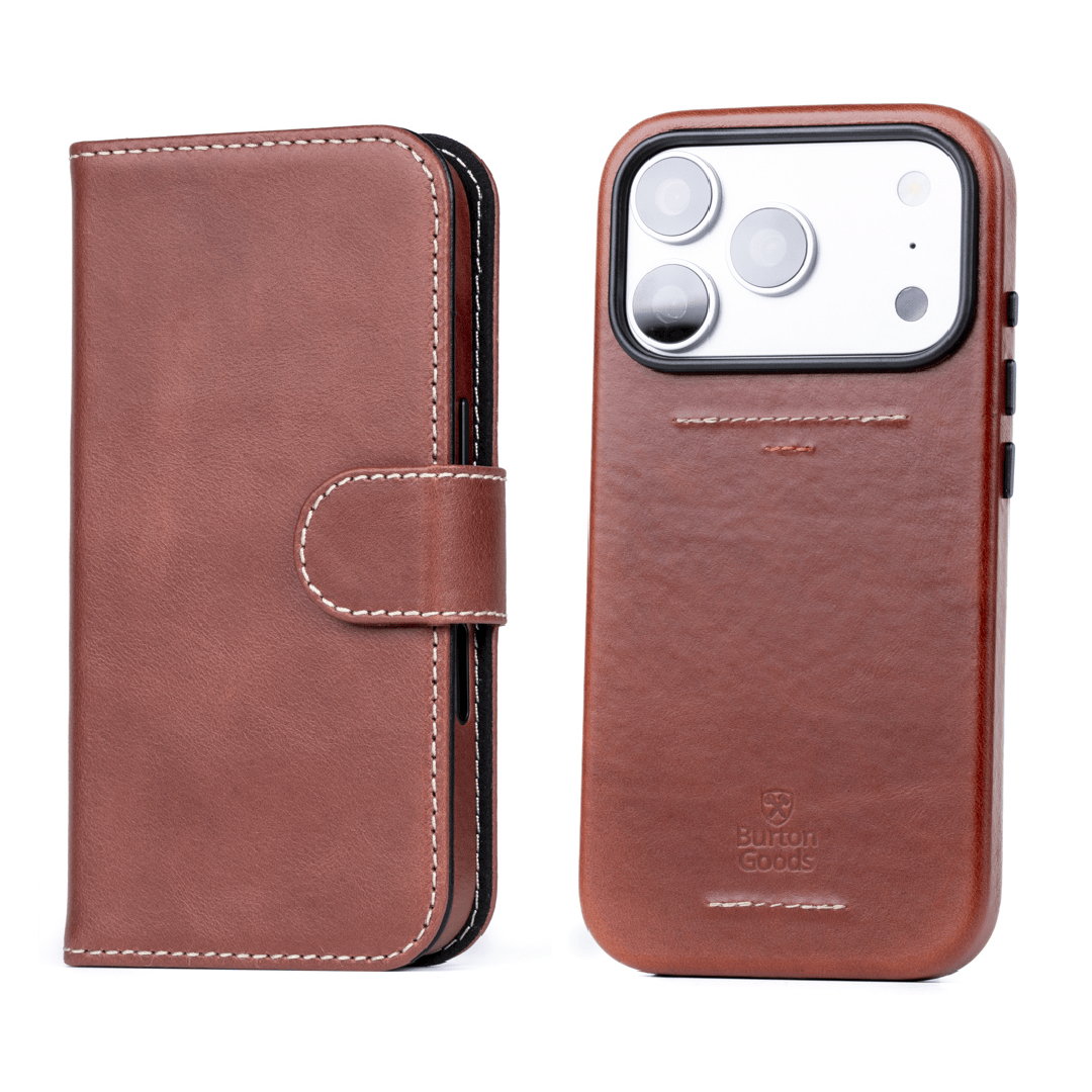 iPhone Case Luxury Pocket Book Wallet Case For iPhone 18 Pro Burton Goods Deep Amber