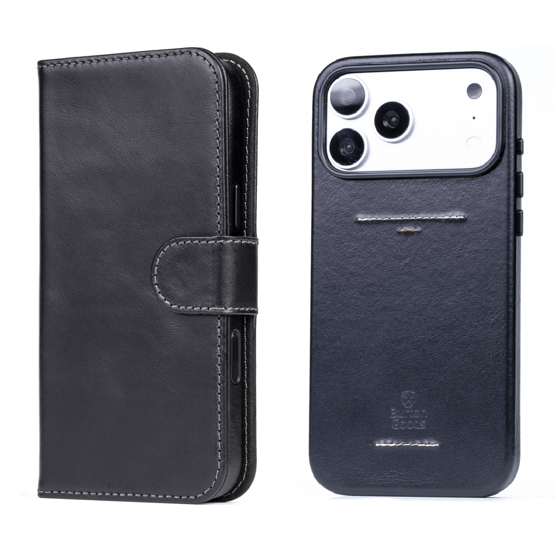 iPhone Case Luxury Pocket Book Wallet Case For iPhone 18 Pro Max Burton Goods Onyx Black