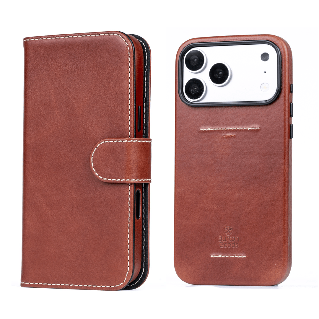 iPhone Case Luxury Pocket Book Wallet Case For iPhone 18 Pro Max Burton Goods Deep Amber