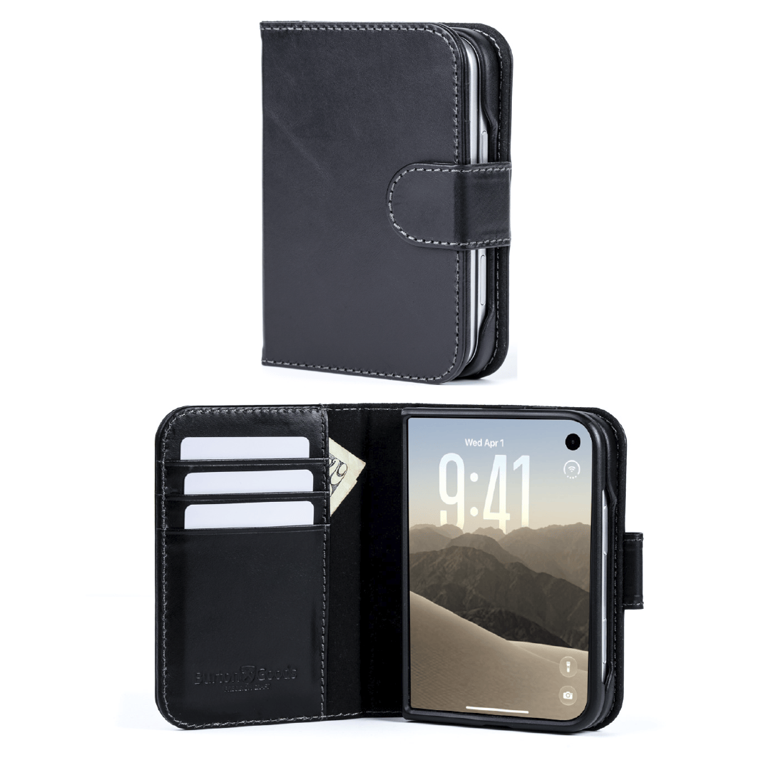 iPhone Case The Pocket Book Leather Case For iPhone 18 Duo Burton Goods Onyx Black