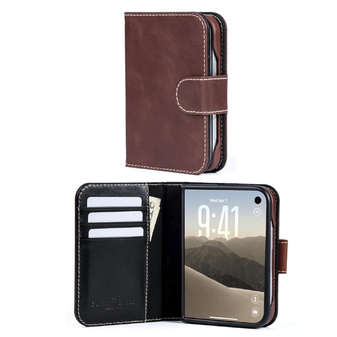 iPhone Case The Pocket Book Leather Case For iPhone 18 Duo Burton Goods Mahogany