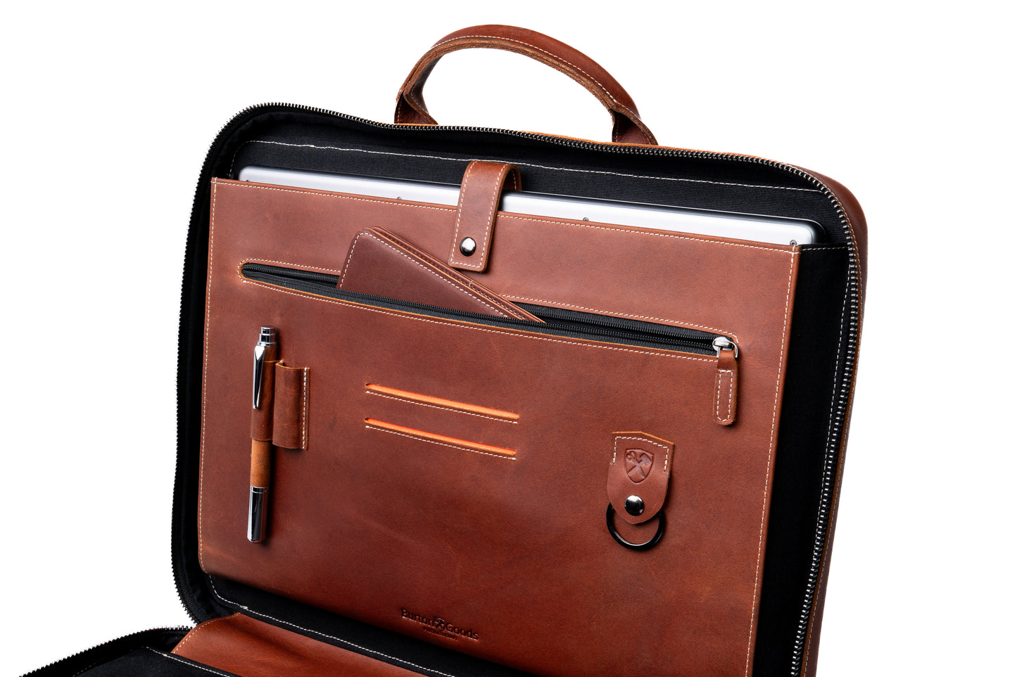 Slim Leather Laptop Briefcase - Medium 16"